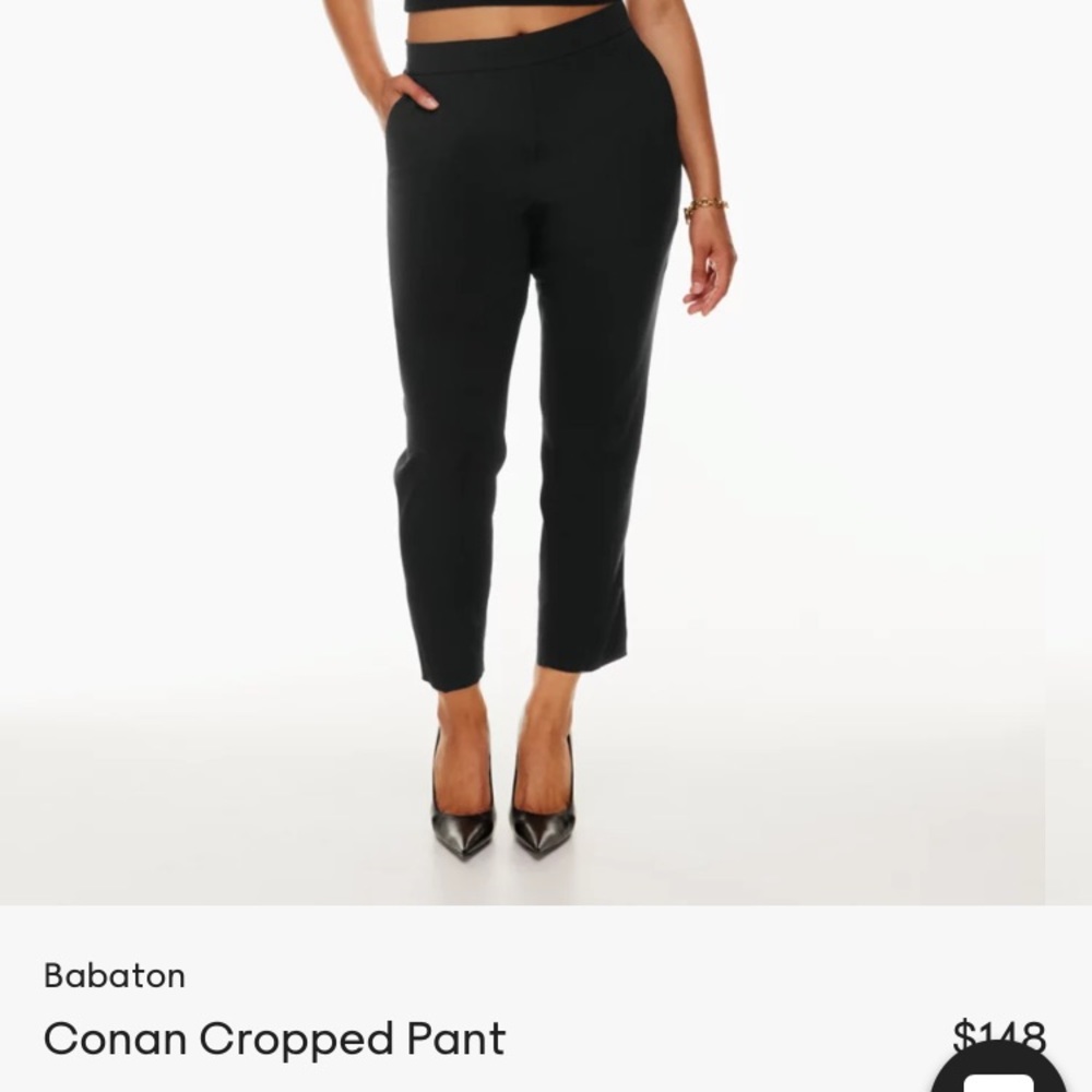 Babaton Cropped Black Pant, Size 2 - Picture 3 of 15